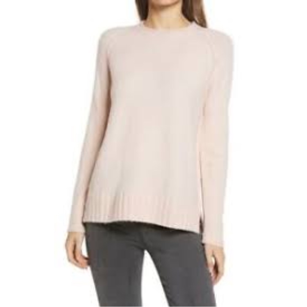 Caslon Rolled Crewneck Pullover Sweater Size S